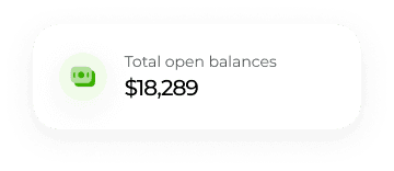 Total open balances: $18,289.